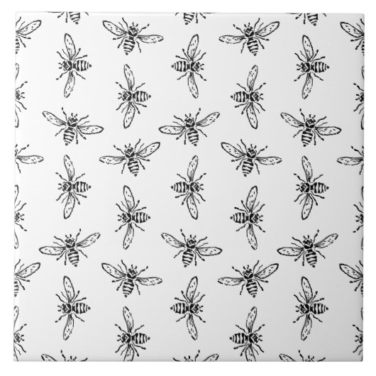 ヴィンテージBeeパターンカスタムの背景色 タイル (正面)