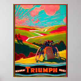 ヴィンテージBicycle Ad - Bike on Hillside ポスター