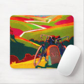 ヴィンテージBicycle Ad - Bike on Hillside マウスパッド (マウス)