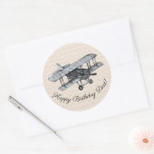 ヴィンテージBiplaneカスタマイズ ラウンドシール (封筒)