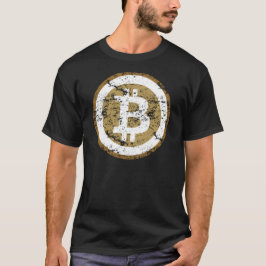 ヴィンテージBitcoin(褪せた)グラフィックプリントTシャツ Tシャツ