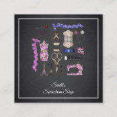 ヴィンテージBlackboardシームレススクエアビジネスカード スクエア名刺 (正面)