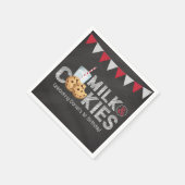 ヴィンテージBlackboardミルク&クッキー誕生日ナプキン スタンダードカクテルナプキン (角)