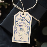 ヴィンテージBlue Gothic 結婚's Thank You ギフトタグ<br><div class="desc">touchの魔法を結婚式の引き出物に追加ブルー&クリーインスパイアムの感謝していヴィンテージエレガント-you giftラベルはデザインに雲と神秘的な目を持つトップを備えている。感謝の気持表現ちにぴったりだスタイル。</div>