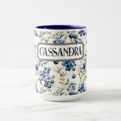 ヴィンテージBlueberryパーソナライズされたマグカップ マグカップ (中央)