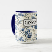 ヴィンテージBlueberryパーソナライズされたマグカップ マグカップ (正面左)