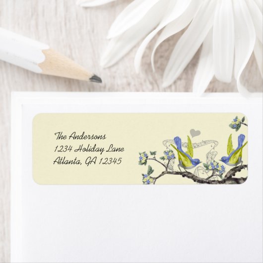 ヴィンテージBluebirds Yellow & Blue Returnラベル ラベル (インサイチュ)