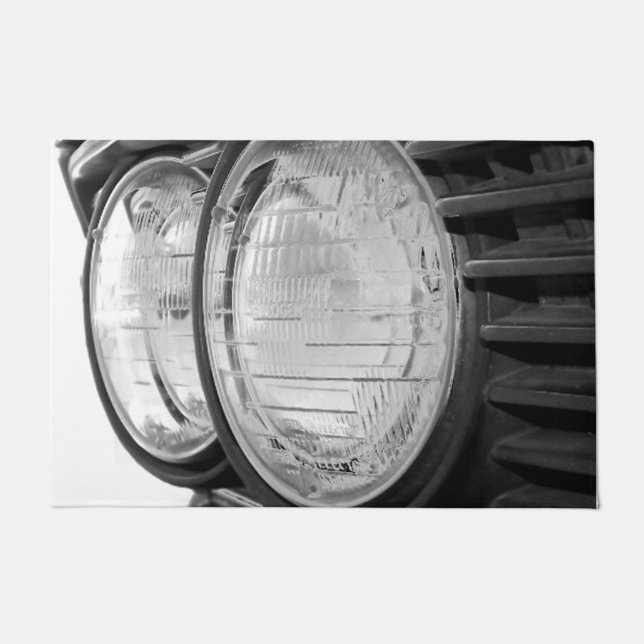 ヴィンテージBMWのヘッドライト ドアマット (正面)