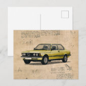 ヴィンテージBMWカー ポストカード (正面/裏面)