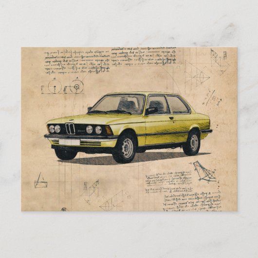 ヴィンテージBMWカー ポストカード (正面)