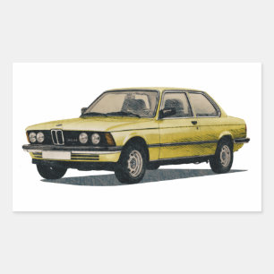 ヴィンテージBMWカー 長方形シール