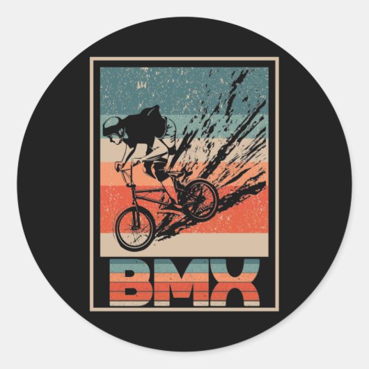 ヴィンテージBMXサイクリングボーイズ自転車モータークロス ラウンドシール (正面)