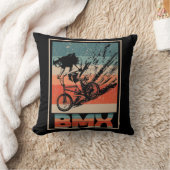 ヴィンテージBMXサイクリングボーイ自転車モータークロス クッション (ブランケット)