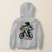 ヴィンテージBMXバイク – BMX自転車フード付きスウェットシャツ – アパレル (レイダウン裏面)