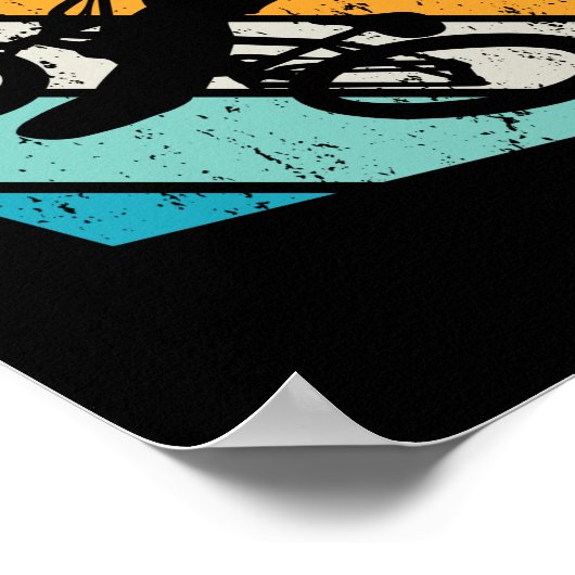 ヴィンテージBMXライダーレトロ自転車スタントレース ポスター (角)