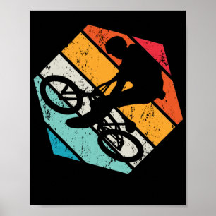 ヴィンテージBMXライダーレトロ自転車スタントレース ポスター