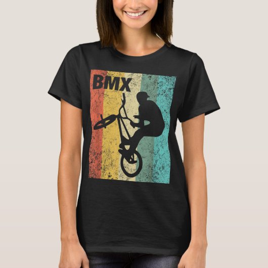 ヴィンテージBMXライダー – 自転車スタントレース Tシャツ (正面)