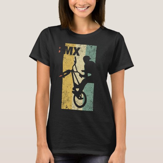 ヴィンテージBMXライダー – 自転車スタントレース Tシャツ (正面)