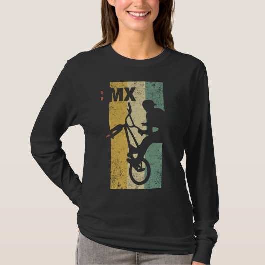 ヴィンテージBMXライダー – 自転車スタントレース Tシャツ (正面)