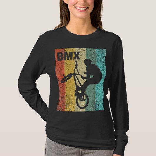 ヴィンテージBMXライダー – 自転車スタントレース Tシャツ (正面)