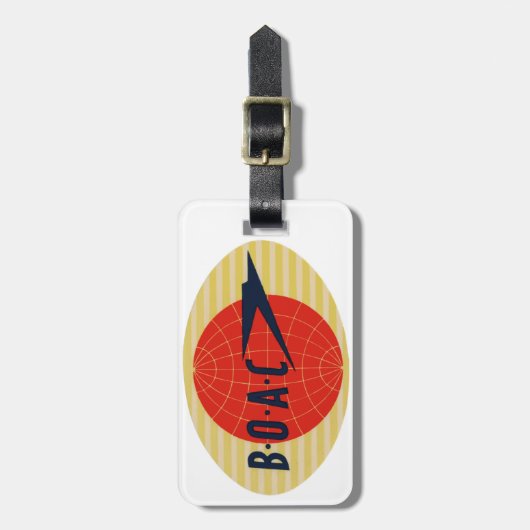 ヴィンテージBOAC航空会社のロゴ ラゲッジタグ (正面縦)