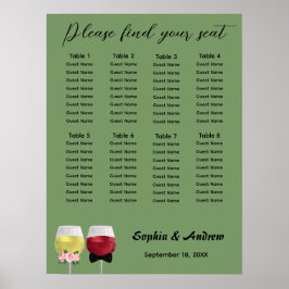 ヴィンテージBohoカップル結婚ワインの座席表 ポスター