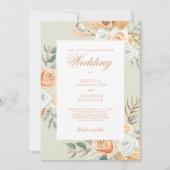 ヴィンテージBohoフローラ写真結婚の 招待状 (正面)