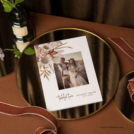 ヴィンテージBoho Autumn Photo結婚's Table Number サンキューカード