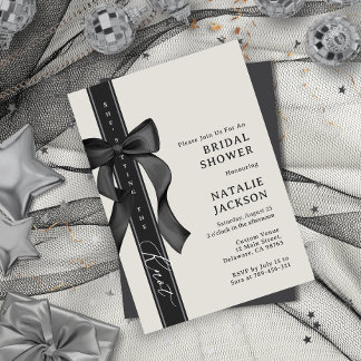 ヴィンテージBow彼女は結び目のブライダルシャワー 招待状