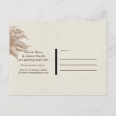 ヴィンテージBrown Palm Treeビーチ日付の保存 案内ポストカード (裏面)