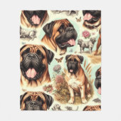 ヴィンテージBulmastiffシームレス フリースブランケット (正面)