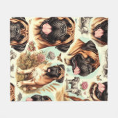 ヴィンテージBulmastiffシームレス フリースブランケット (正面(横))