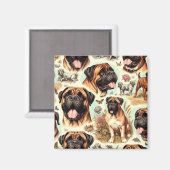 ヴィンテージBulmastiffシームレス マグネット (正面/裏面)