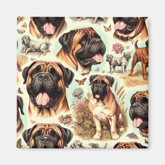 ヴィンテージBulmastiffシームレス マグネット (正面)