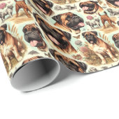 ヴィンテージBulmastiffシームレス ラッピングペーパー (ロールコーナー)