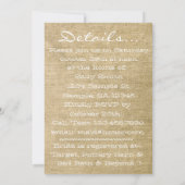 ヴィンテージBurlap Country Bridal Shawer Invitation:) 招待状 (裏面)