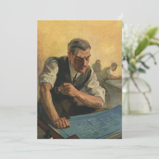 ヴィンテージBusiness Architectと建物の設計図 (スタンド正面)