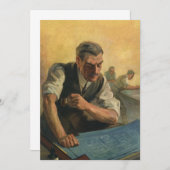 ヴィンテージBusiness Architectと建物の設計図 (正面/裏面)