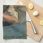 ヴィンテージBusiness Architectと建物の設計図 キッチンタオル (四つ折り)