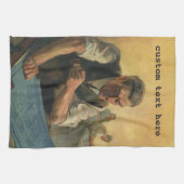 ヴィンテージBusiness Architectと建物の設計図 キッチンタオル (横)