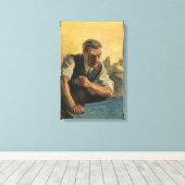 ヴィンテージBusiness Architectと建物の設計図 キャンバスプリント (インサイチュ (ウッドフロア))