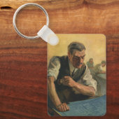 ヴィンテージBusiness Architectと建物の設計図 キーホルダー (正面)