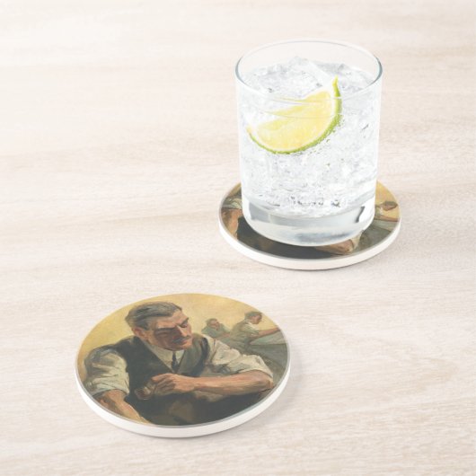 ヴィンテージBusiness Architectと建物の設計図 コースター (側面)