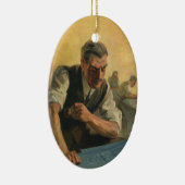 ヴィンテージBusiness Architectと建物の設計図 セラミックオーナメント (右)