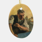 ヴィンテージBusiness Architectと建物の設計図 セラミックオーナメント (裏面)