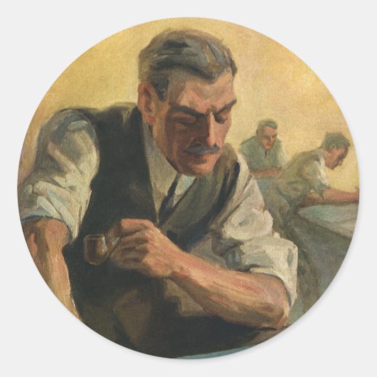 ヴィンテージBusiness Architectと建物の設計図 ラウンドシール (正面)