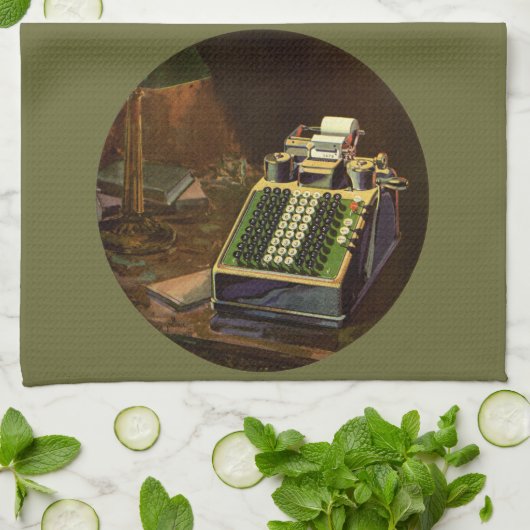 ヴィンテージBusiness Comptometer会計計算機 キッチンタオル (折り畳み)