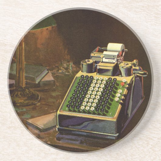 ヴィンテージBusiness Comptometer会計計算機 コースター (正面)