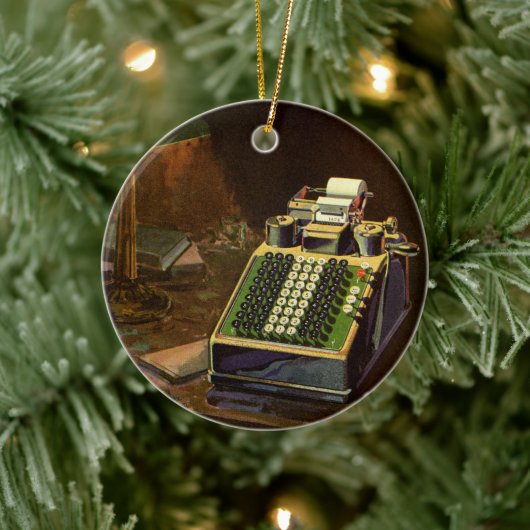 ヴィンテージBusiness Comptometer会計計算機 セラミックオーナメント (ツリー)