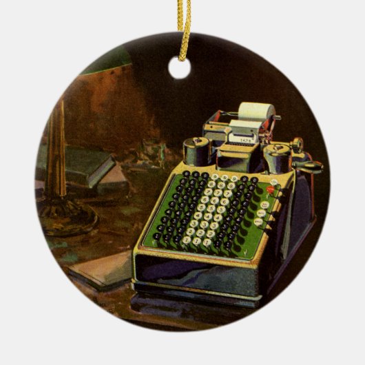 ヴィンテージBusiness Comptometer会計計算機 セラミックオーナメント (正面)